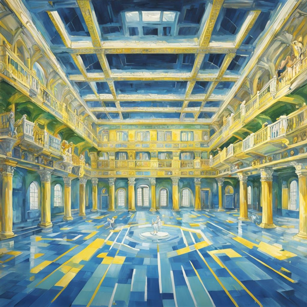 Ancient Greek Gym with Interdimensional Colors