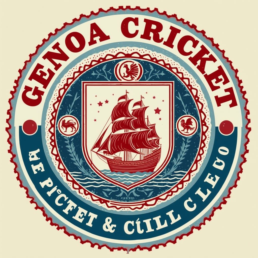 Genoa CFC Vintage Football Crest with Ship and Griffin