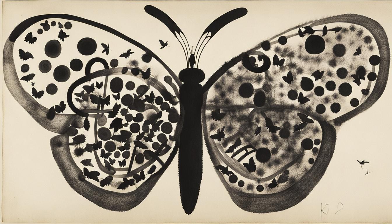 Surreal Butterfly Rayograph in Man Ray Style