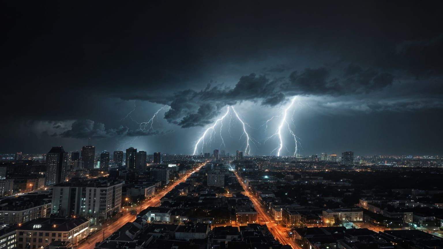 Stormy New Orleans Skyline at Night