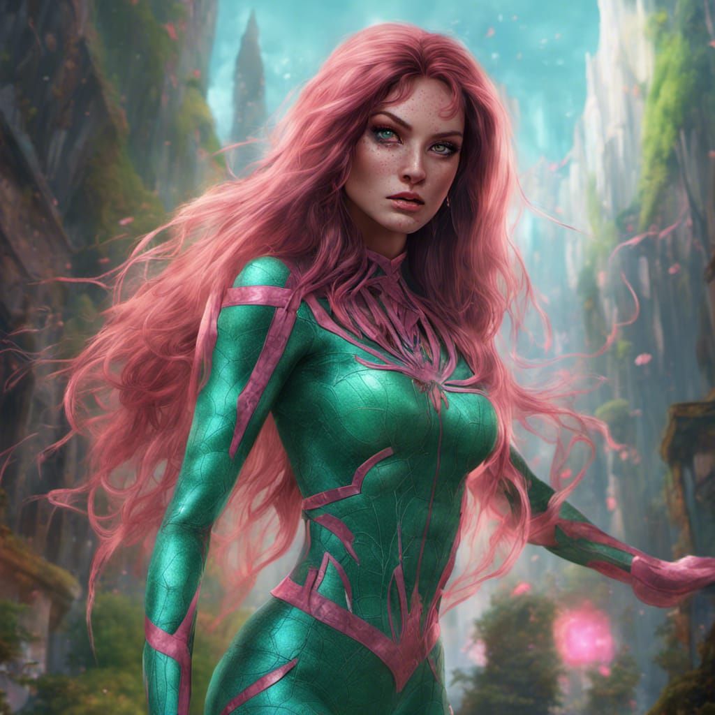 Spider Woman Portrait in Detailed Matte Painting Style