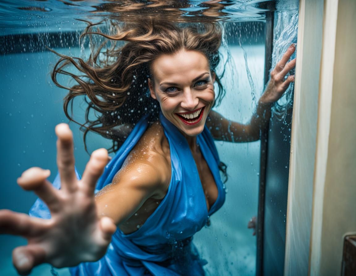 Glamour Werefish Breaking Through Door Underwater