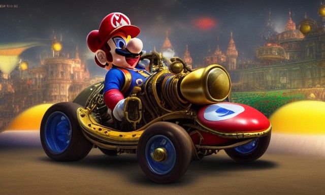 Steampunk Mario Kart Races Through Mushroom Kingdom