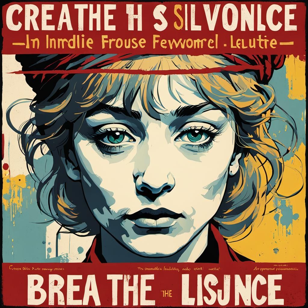 Anti-Domestic Violence Poster in Toulouse-Lautrec Style