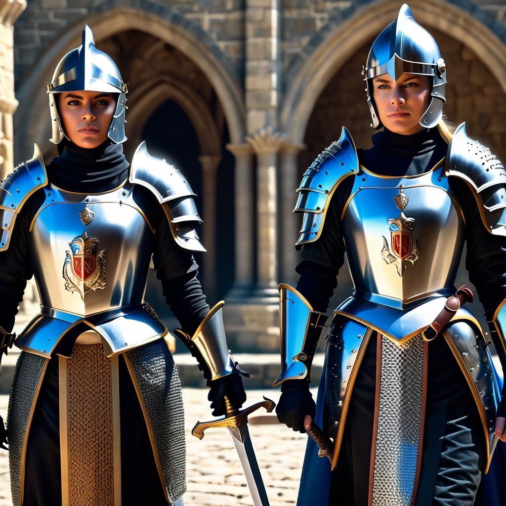 Two Ladies on guard guarding the Cathedral door...