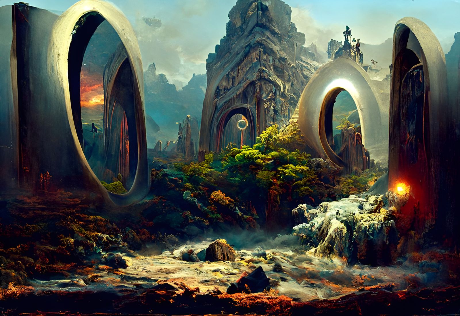 Mountain Stargate Opens to Mechanical Alien World