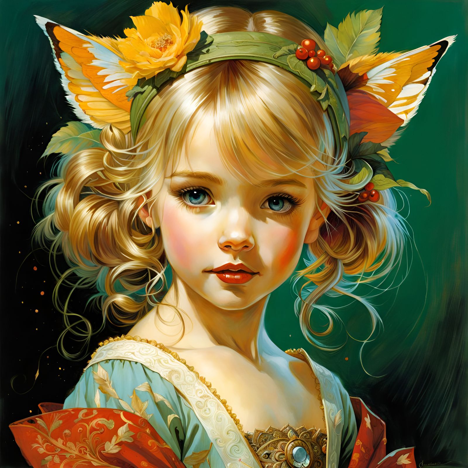Adorable Child in Whimsical Fantasy Art