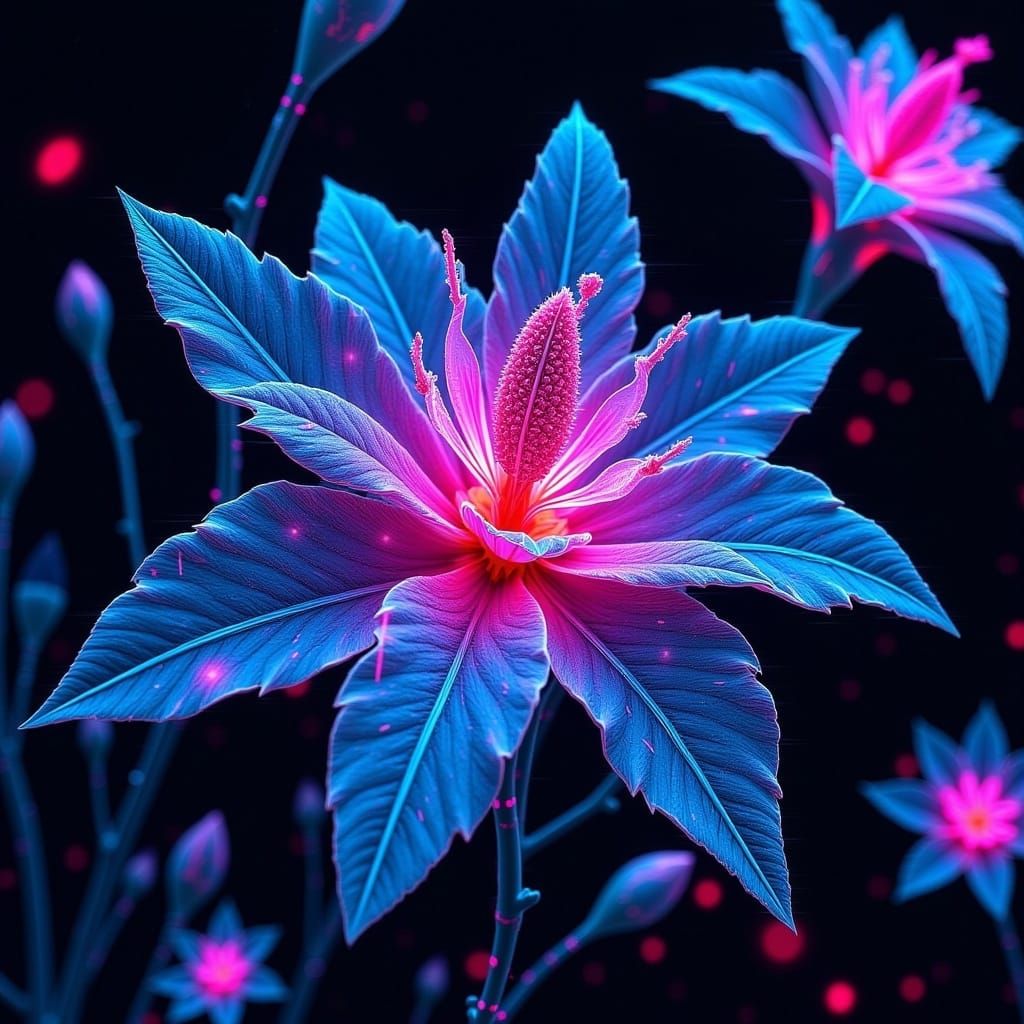 Otherworldly Alien Flower in Surrealist Style