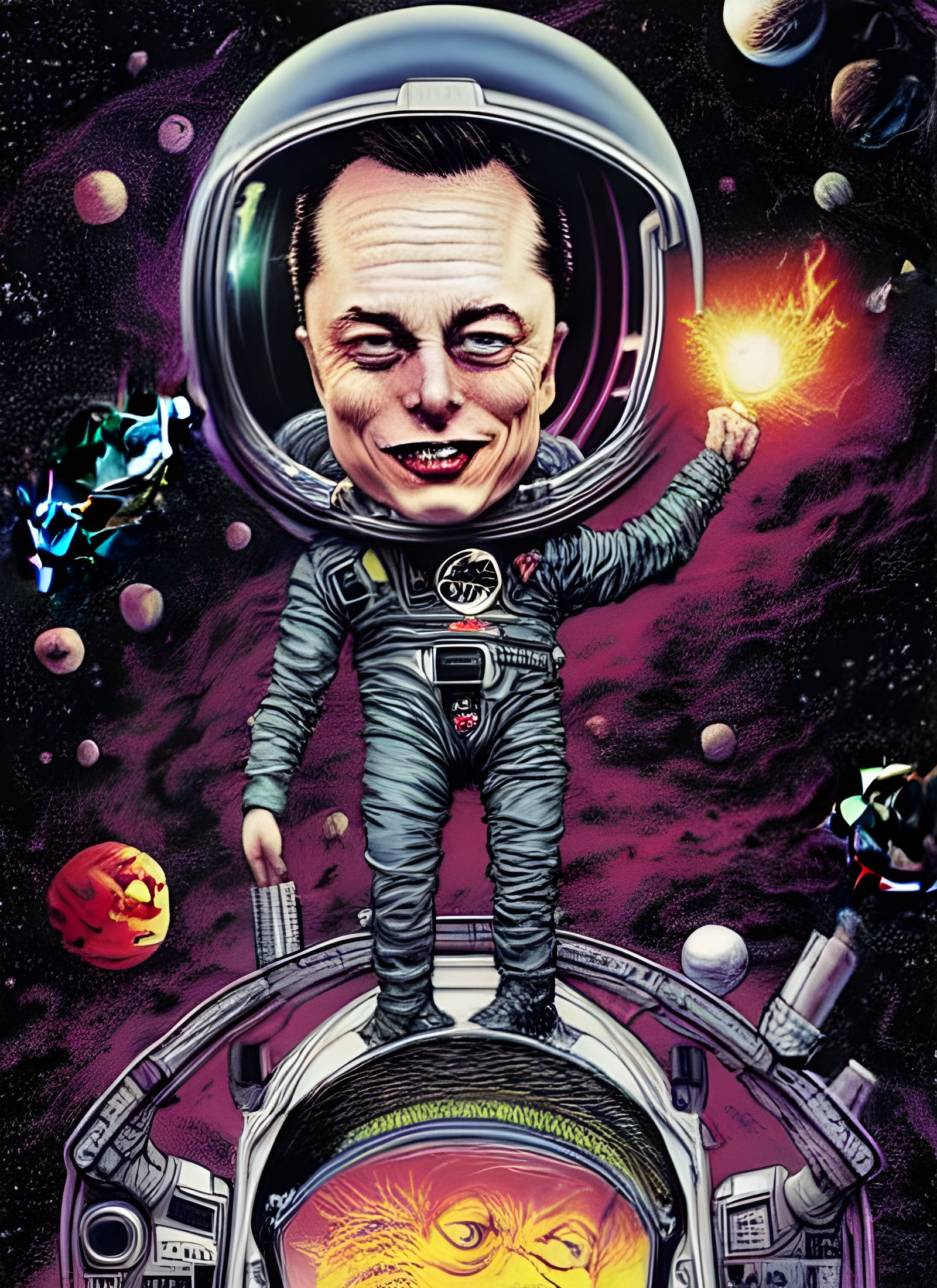 Chibi Elon Musk as Evil Space Overlord
