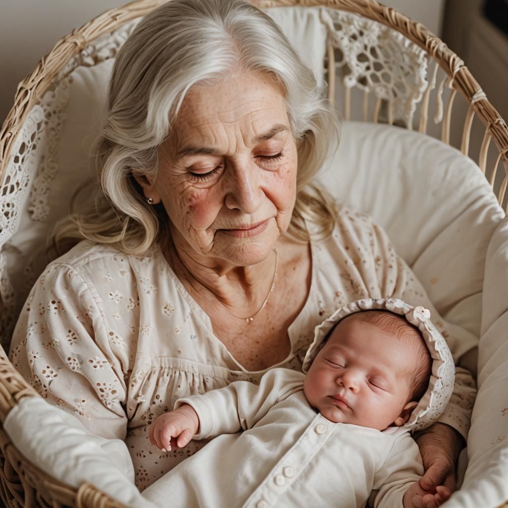 Grandmother's Loving Gaze: A Tender Moment