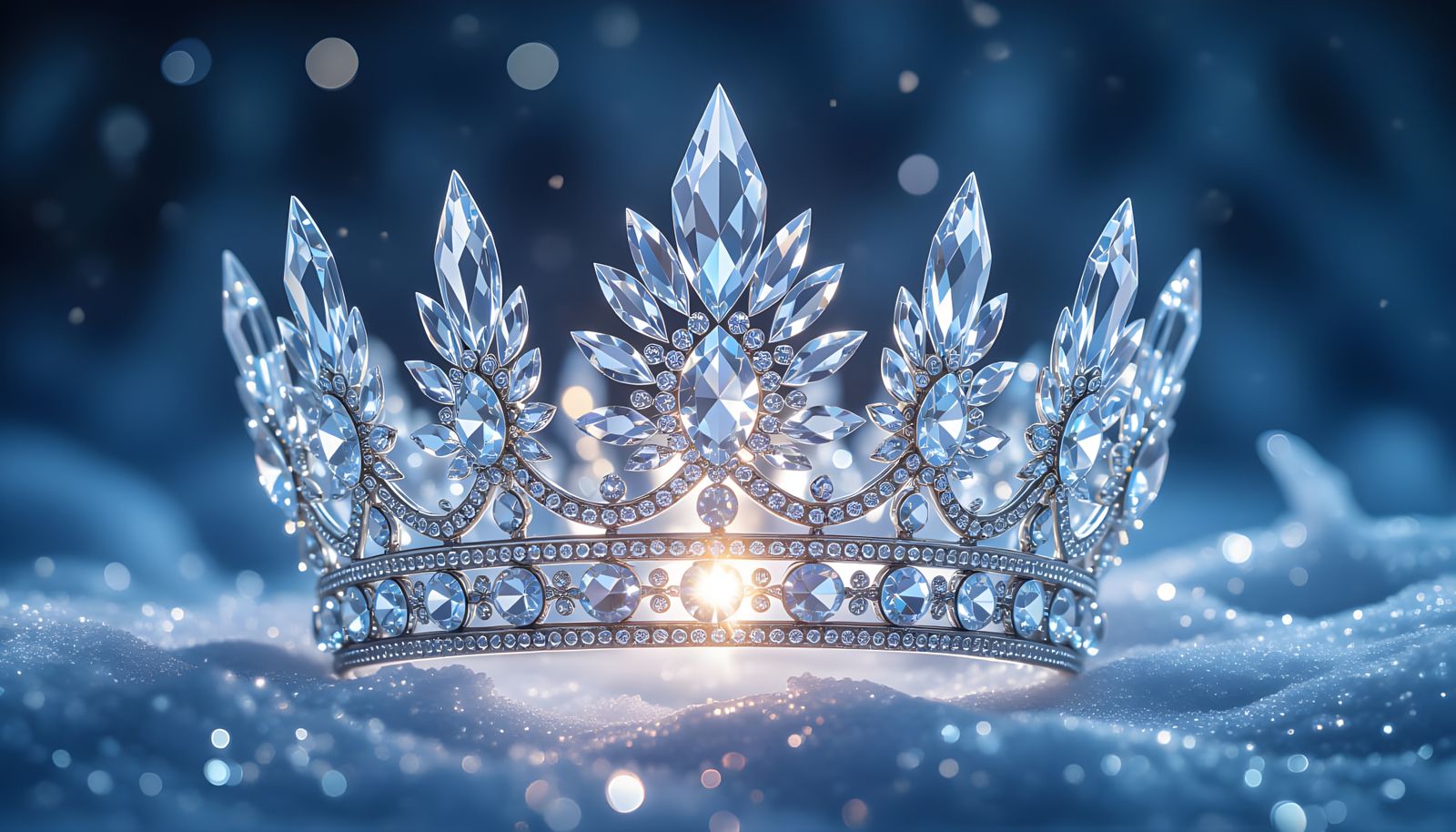 Intricate Crystal Ice Crown Hyperrealistic Art