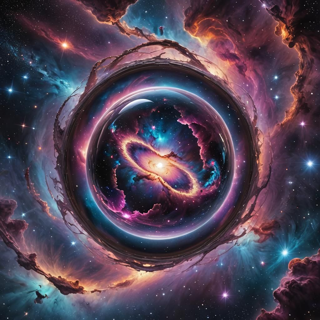 Cosmic Mirror Reflects Nebulae in Deep Space