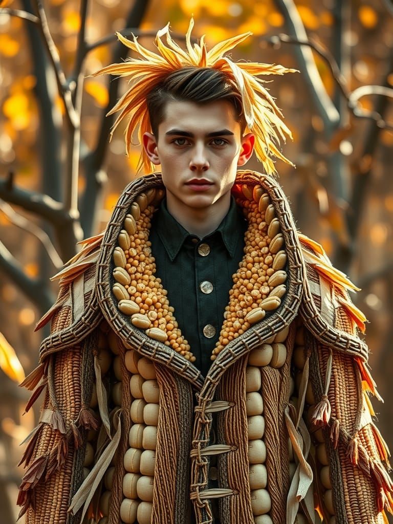 Couture Corn Coat in Pre-Raphaelite Style