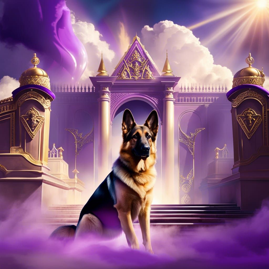 Cloud Palace with German Shepherd Guardian
