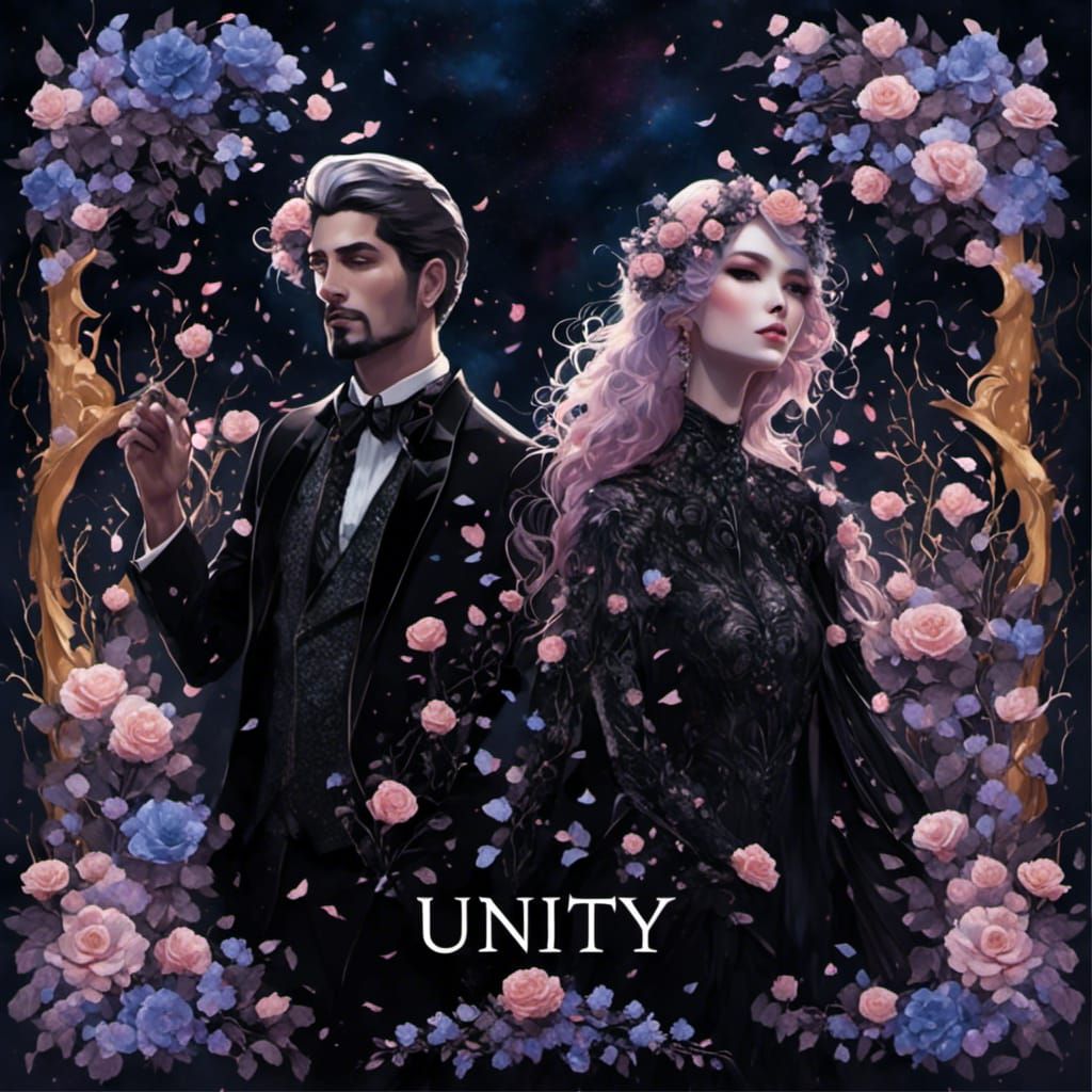 Pastel Lovers in Suits with Roses Concept Art