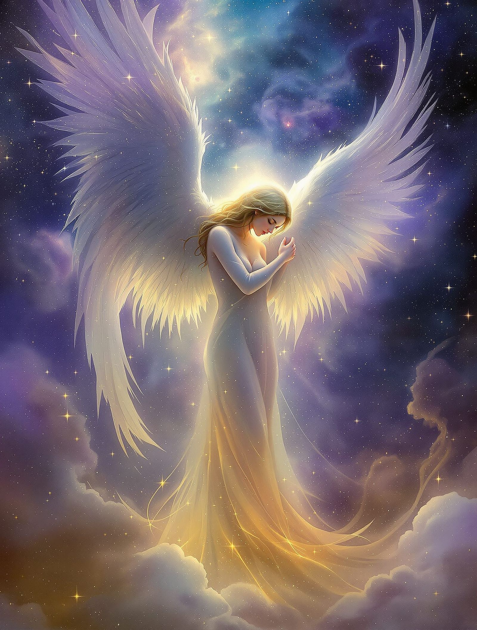 Angel of Death's Warm Light Embracing Figure