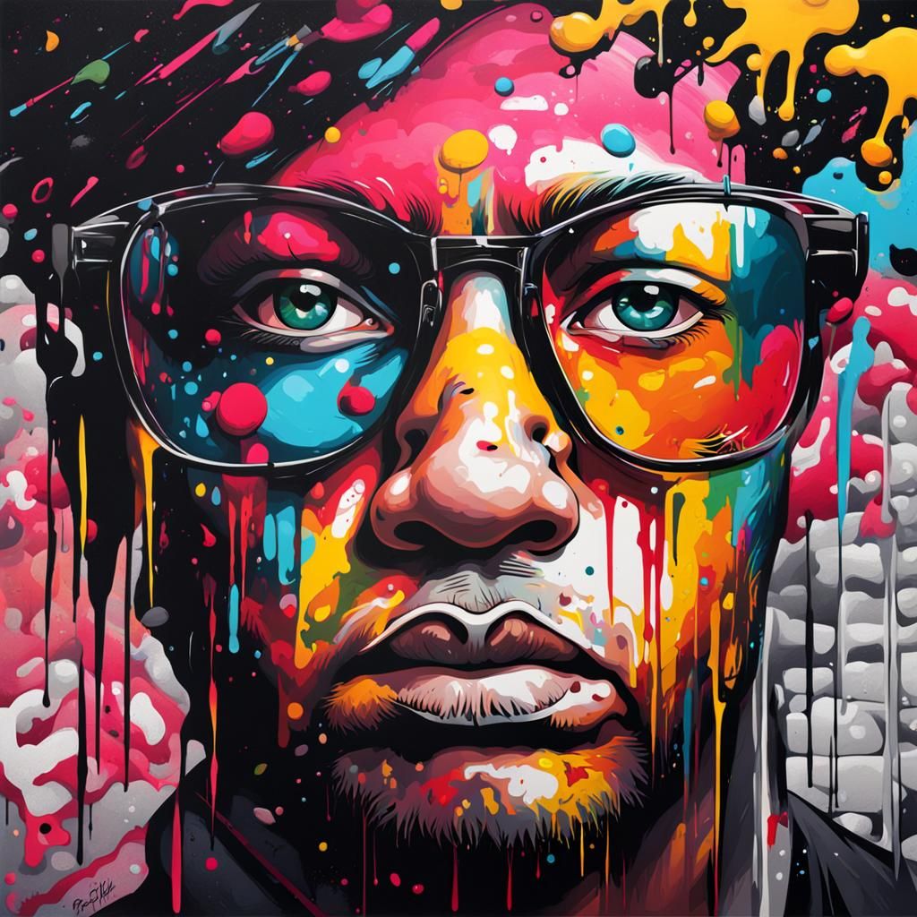 Colorful Graffiti Art with Splash Effect