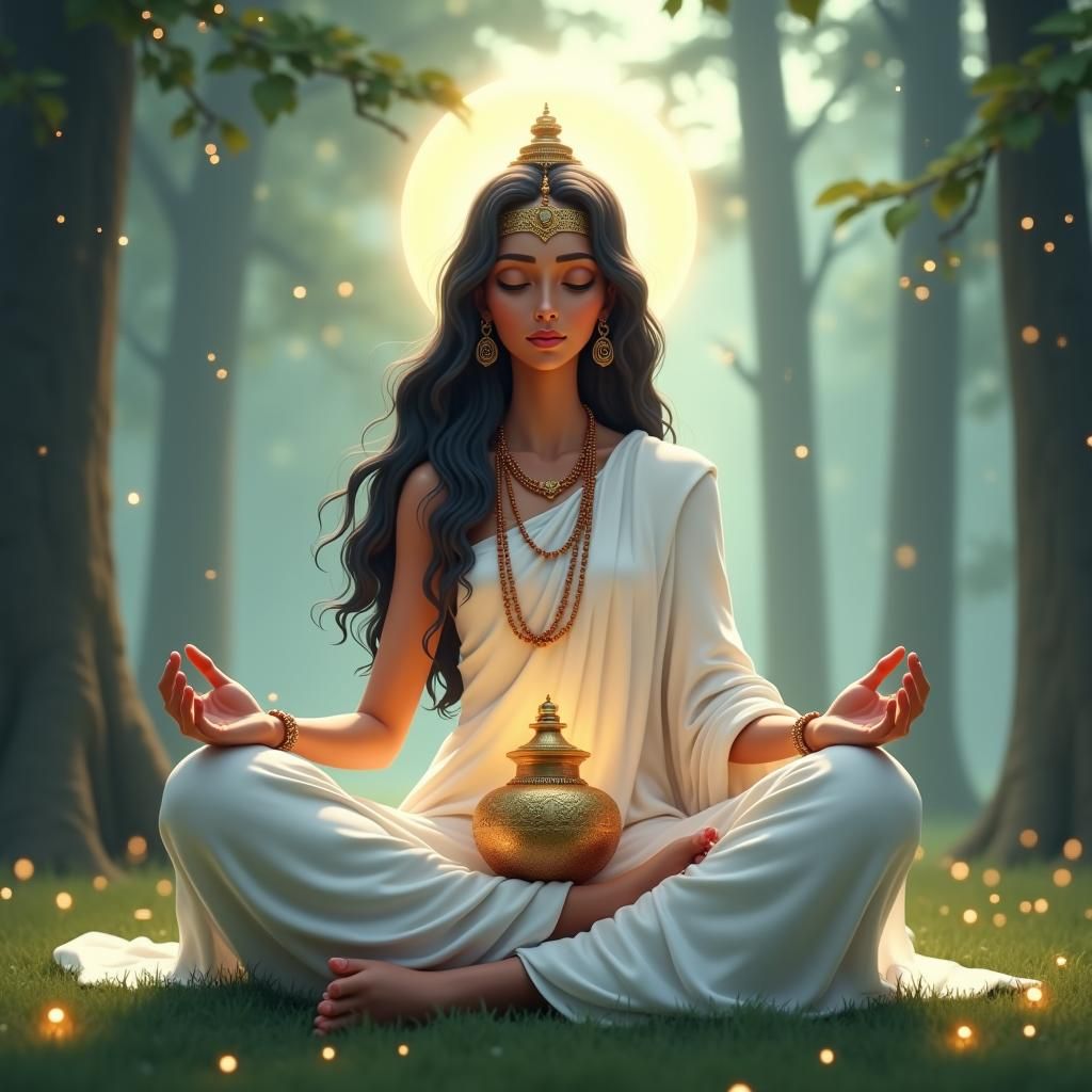 Maa Brahmacharini Meditating in Himalayan Forest