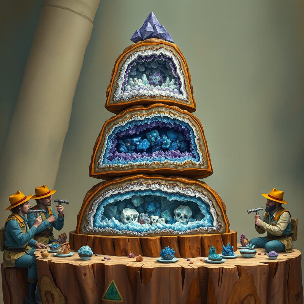 Geode Layer Cake: A Surreal Mineral Dessert