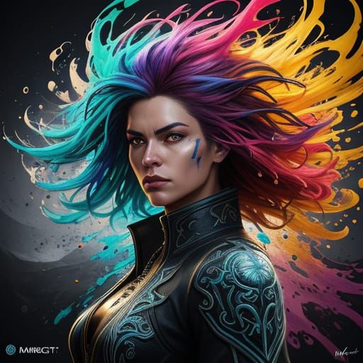 Tanja in Hyperrealistic Splash Art with Dramatic Lighting