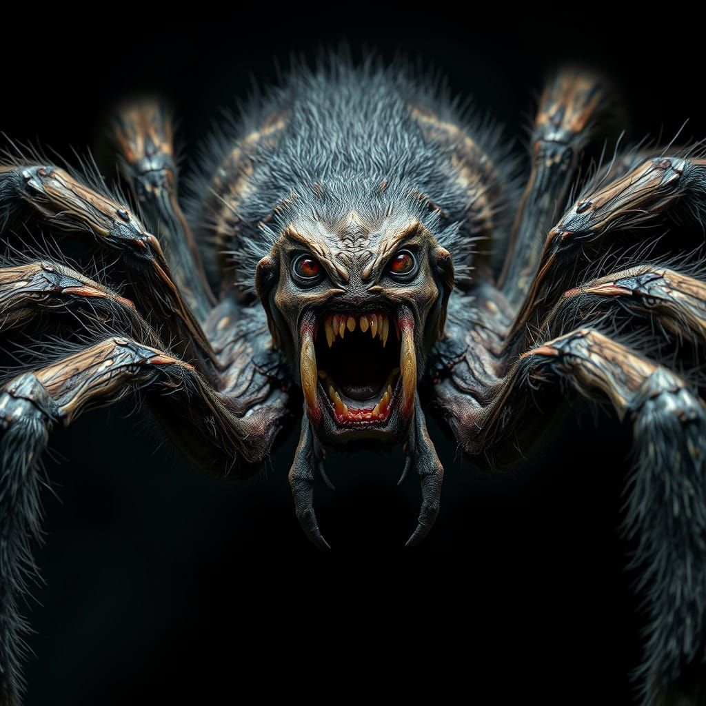 Grotesque Hybrid Creature Unleashes Fury in Dark, Eerie Atmo...