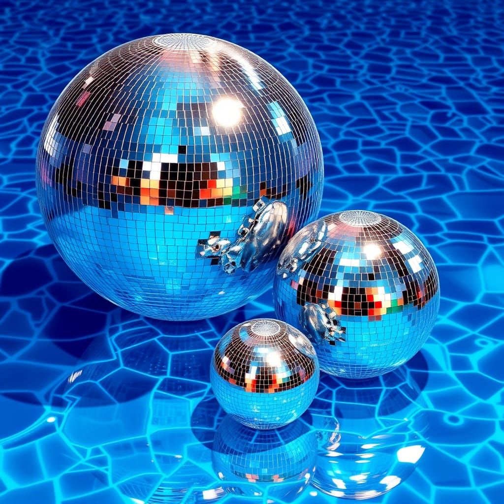 Underwater Disco Balls with Psychedelic Reflections