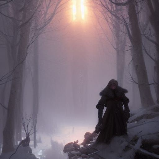 Dark Fantasy Winter Concept Art in 8K