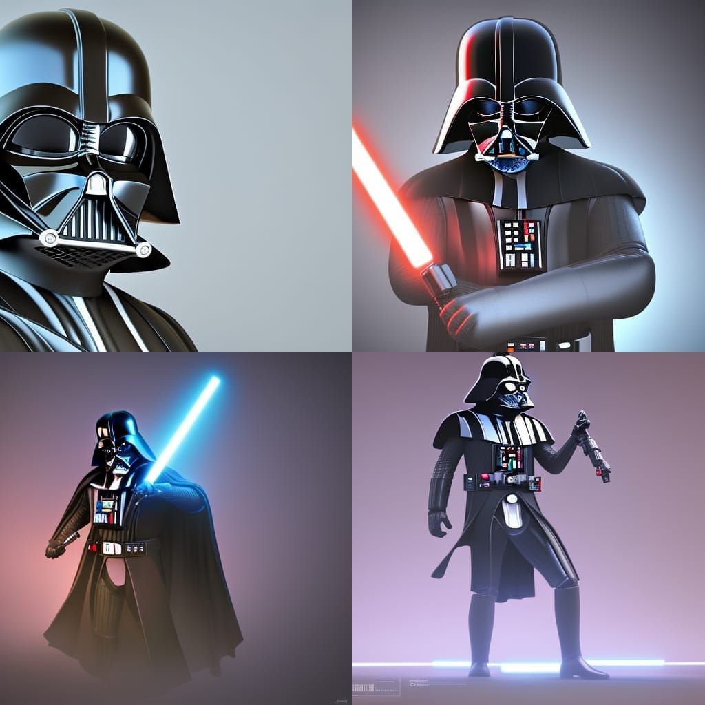 Darth Vader in Pixar Style 3D Rendering