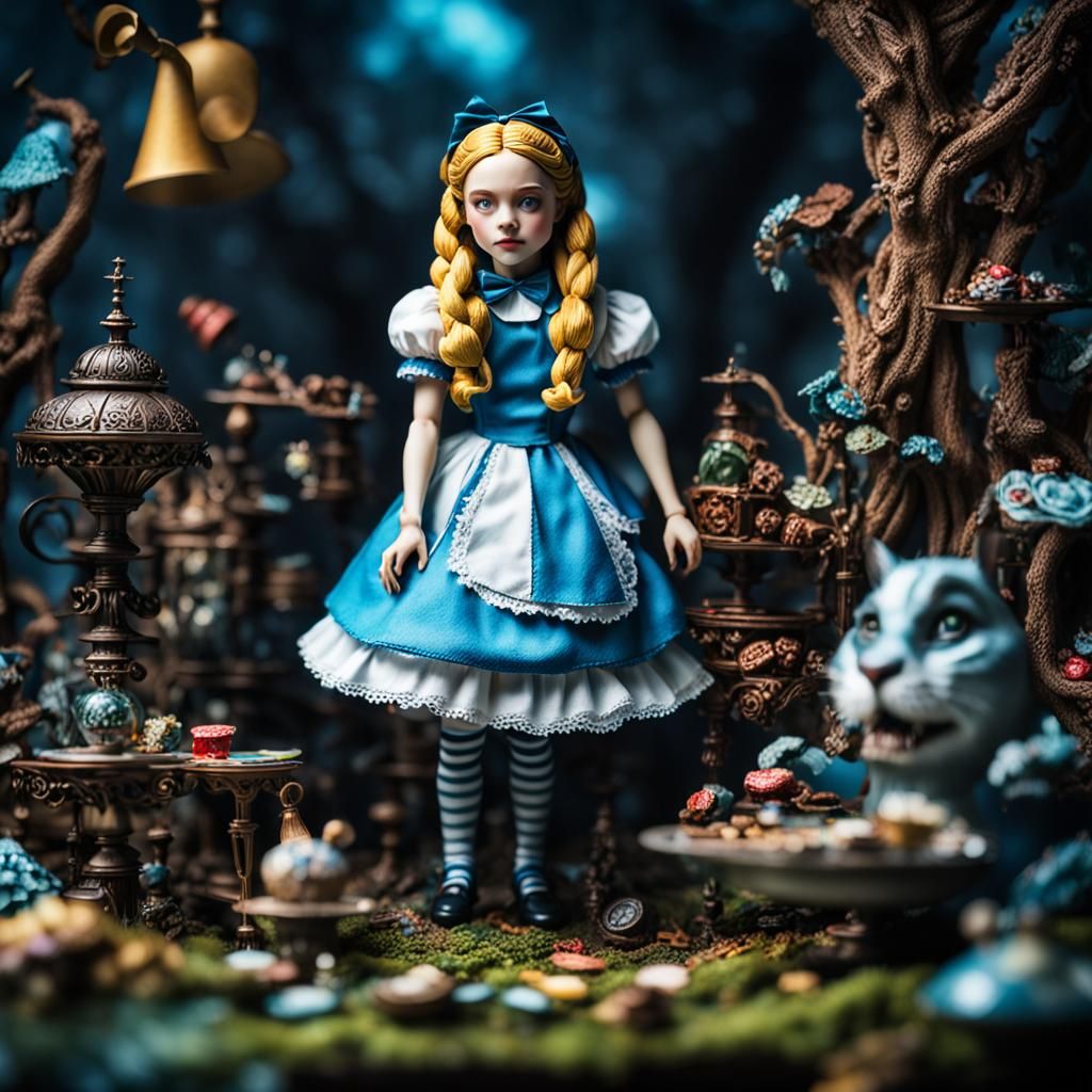 Hyperrealistic Alice in Wonderland Action Figure