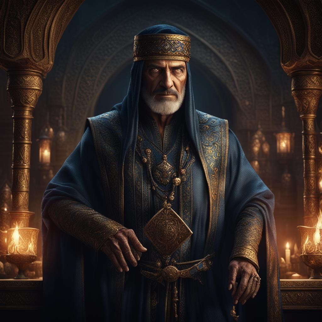 Royal Court Magician in Dark Fantasy Medieval Realm