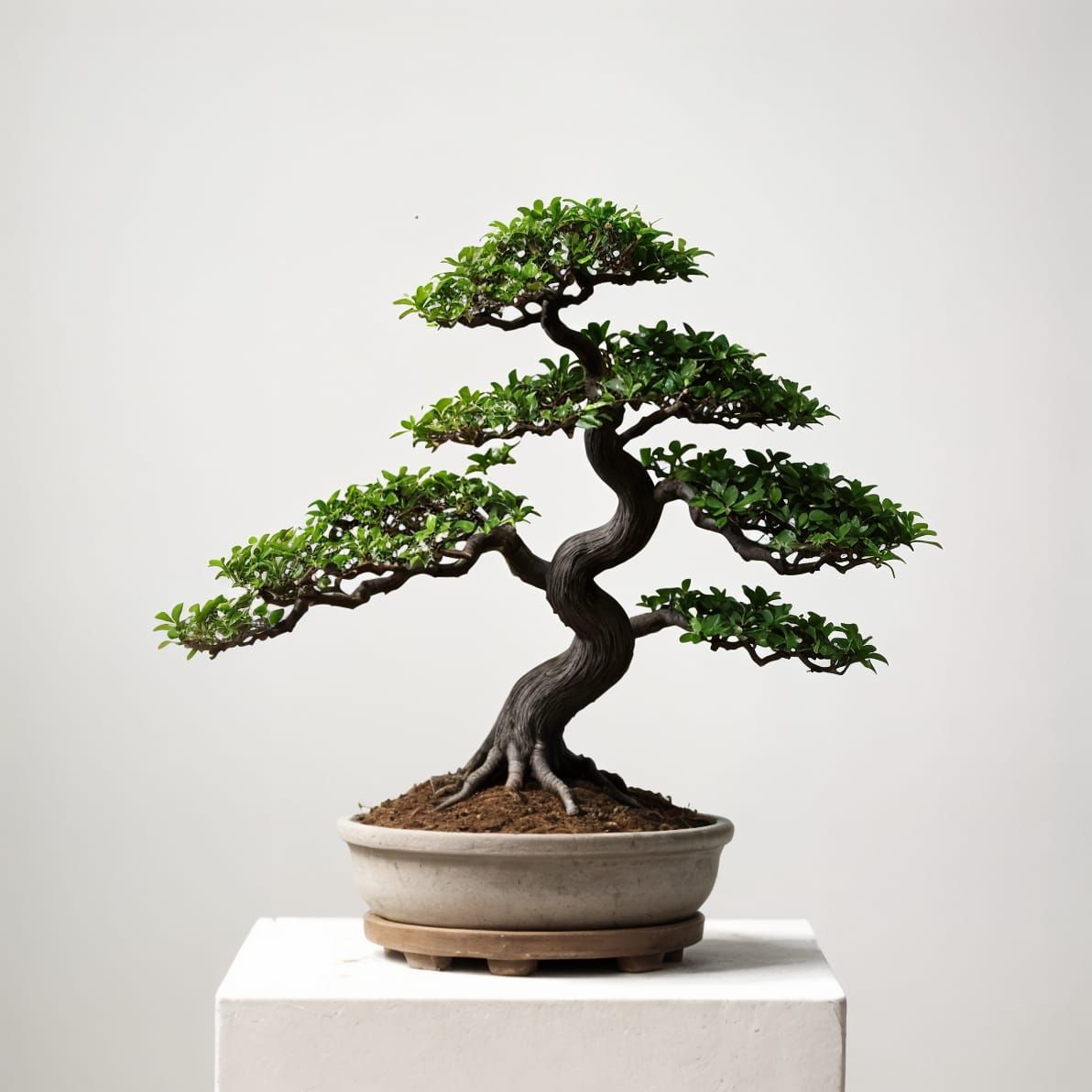 Clay Bonsai Tree: Photorealistic Still Life