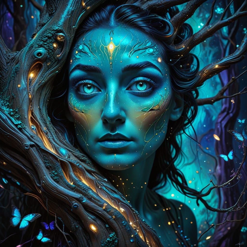 Ancient Goddess Awakens Beneath Twisted Tree