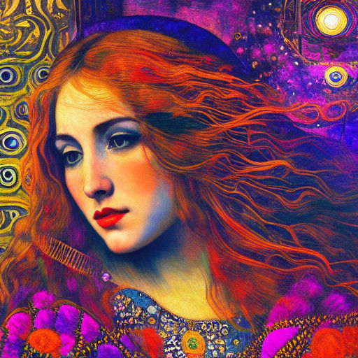 Lady Macbeth in Vibrant Psychedelic Expressionism