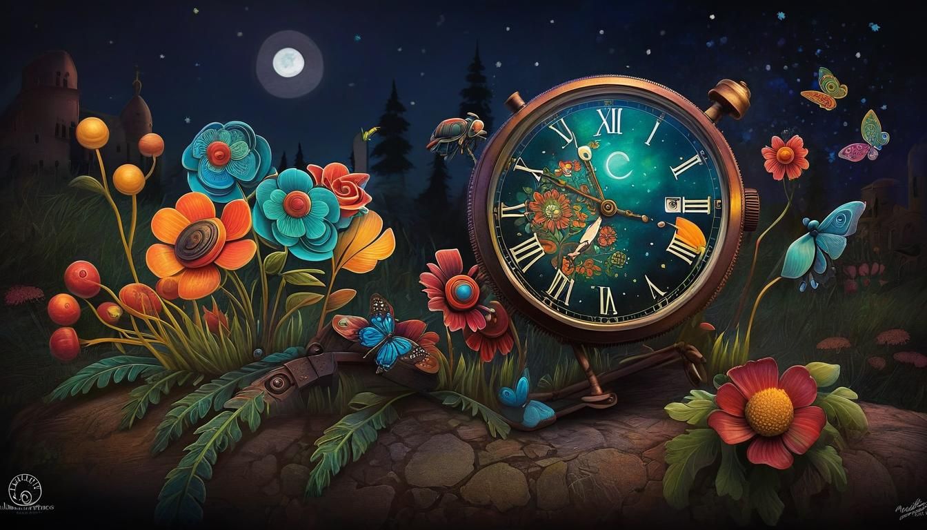 Steampunk Flower Tattoo Art: Whimsical Villagecore Design