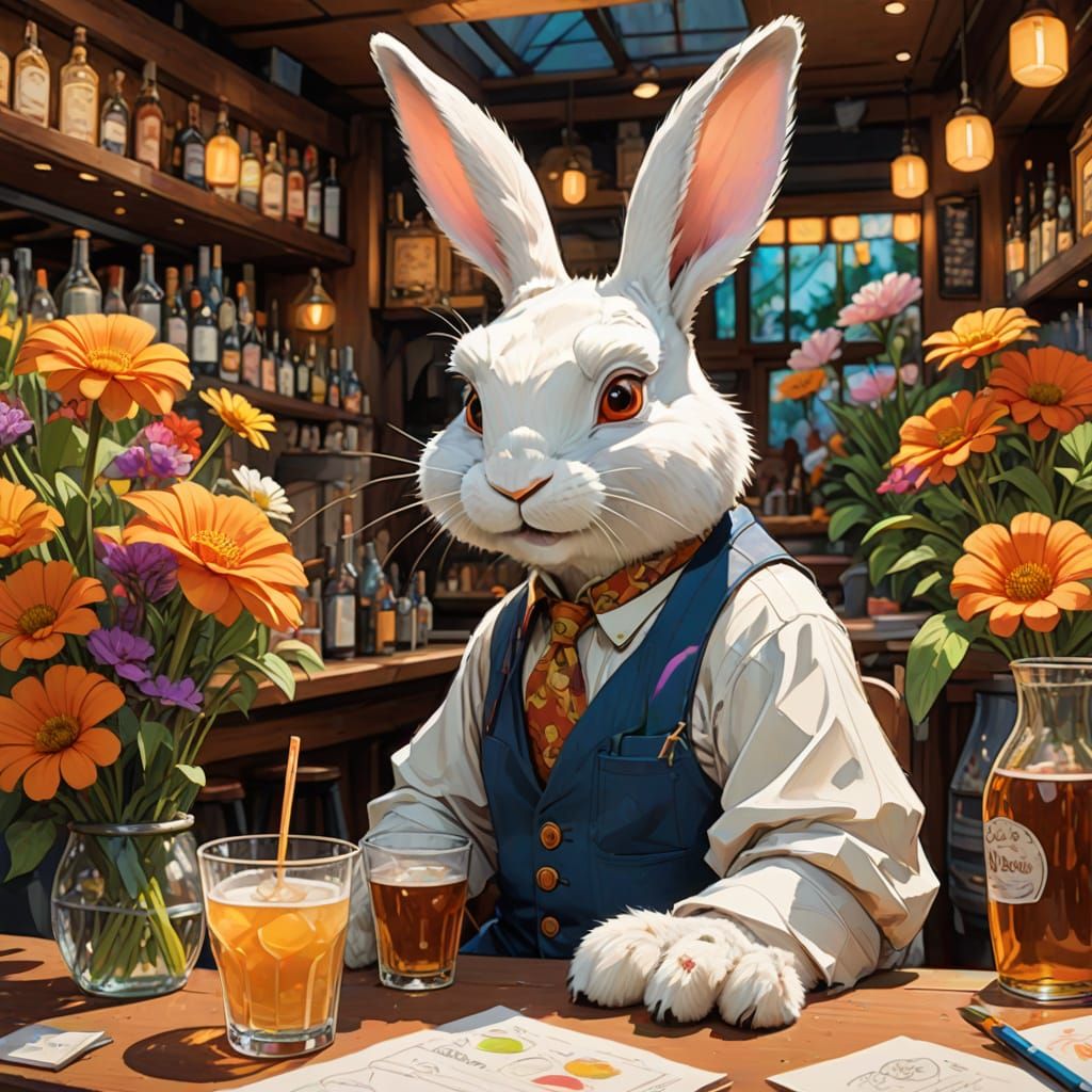 Whimsical Cartoon Character Sketch in Warm Colors