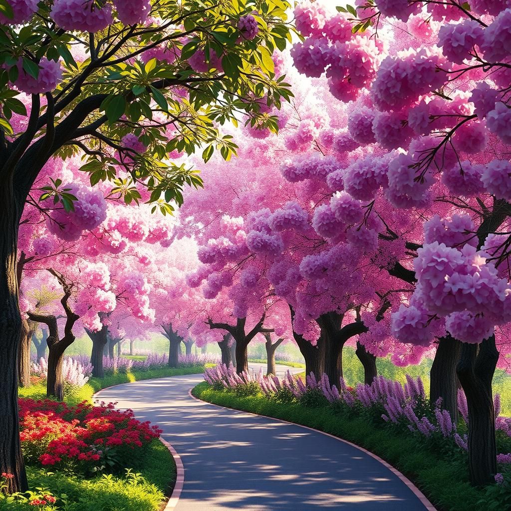 Dreamlike Cherry Blossom Lane in Unreal Engine 5