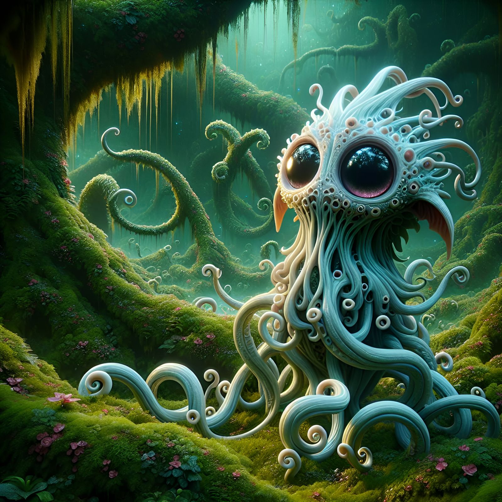 Sympathetic Eldritch Creature with Cartoonish Features