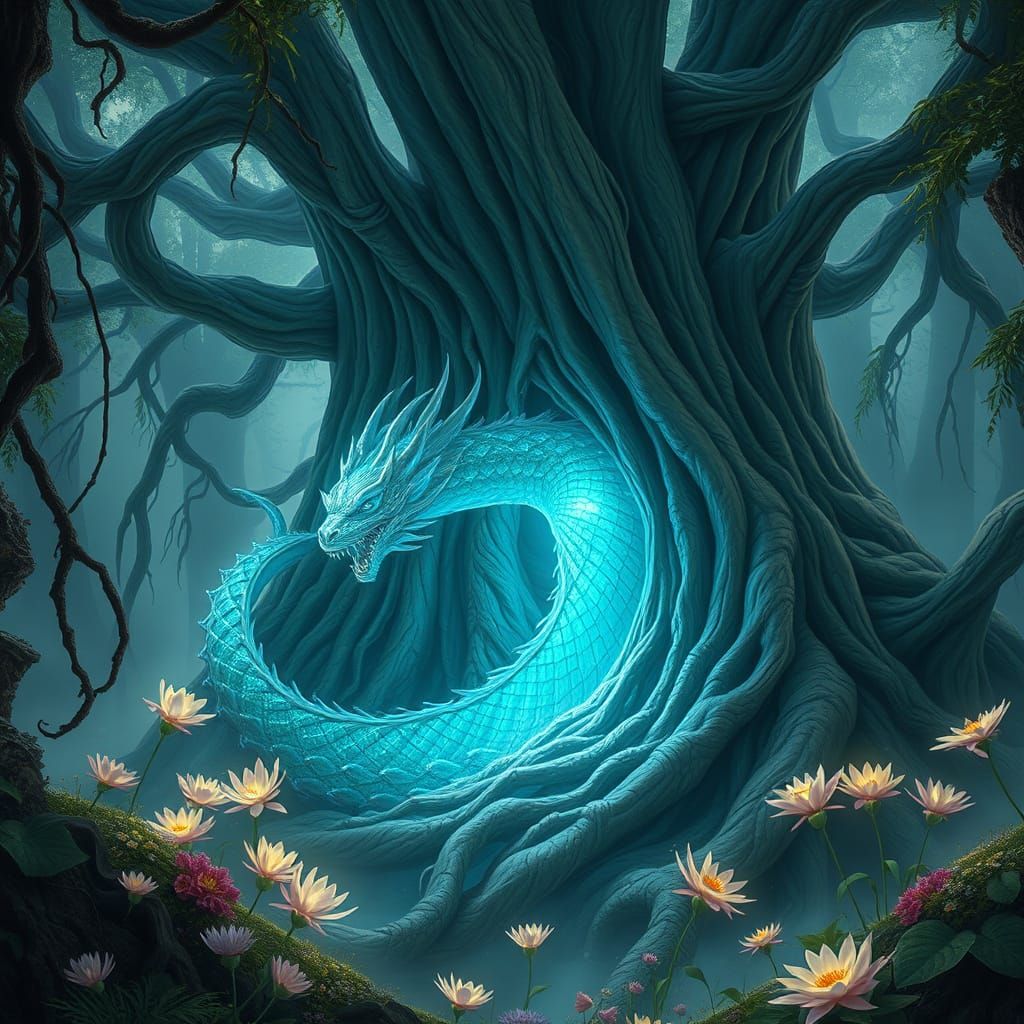 Ancient Tree Gives Birth to Ethereal Dragon