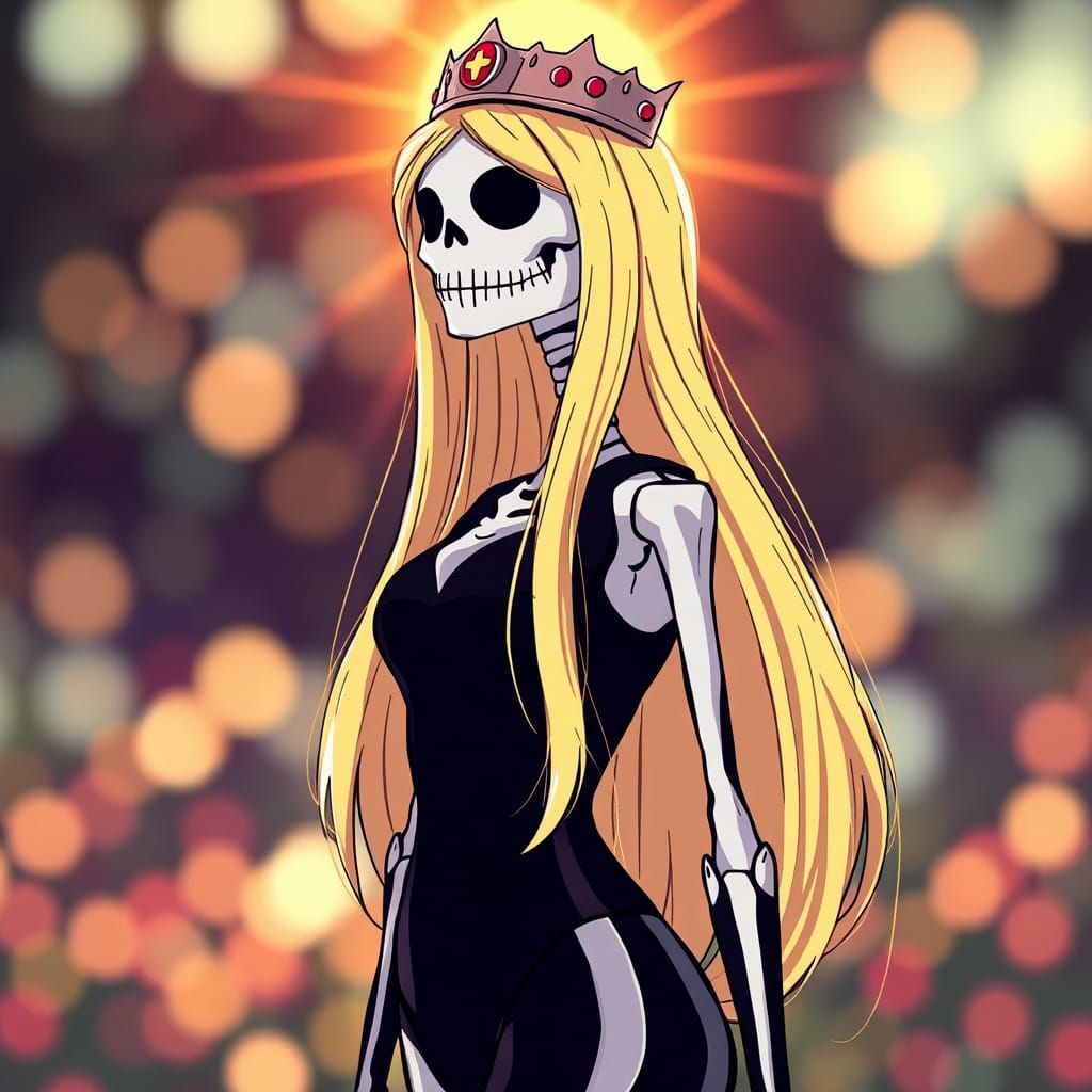 Princess Peach as Jack Skellington in Retrofuturistic Style