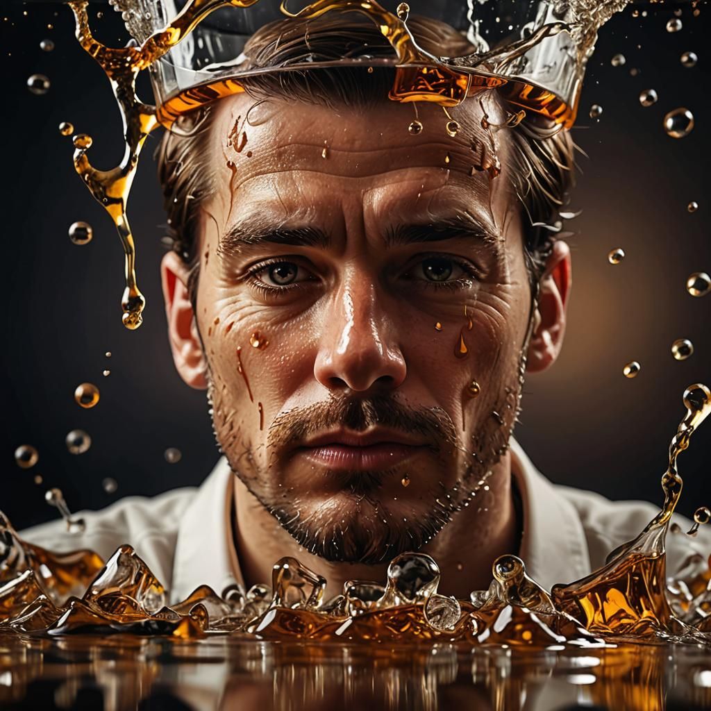 Whisky Submersion: Hyper-Realistic Digital Close-Up