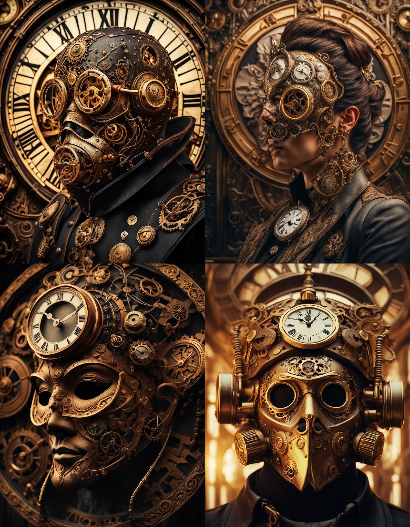 Steampunk Java Mask Portrait in Hyperrealism
