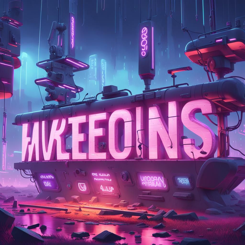 Futuristic Word Salad Concept Art in Neon Mist