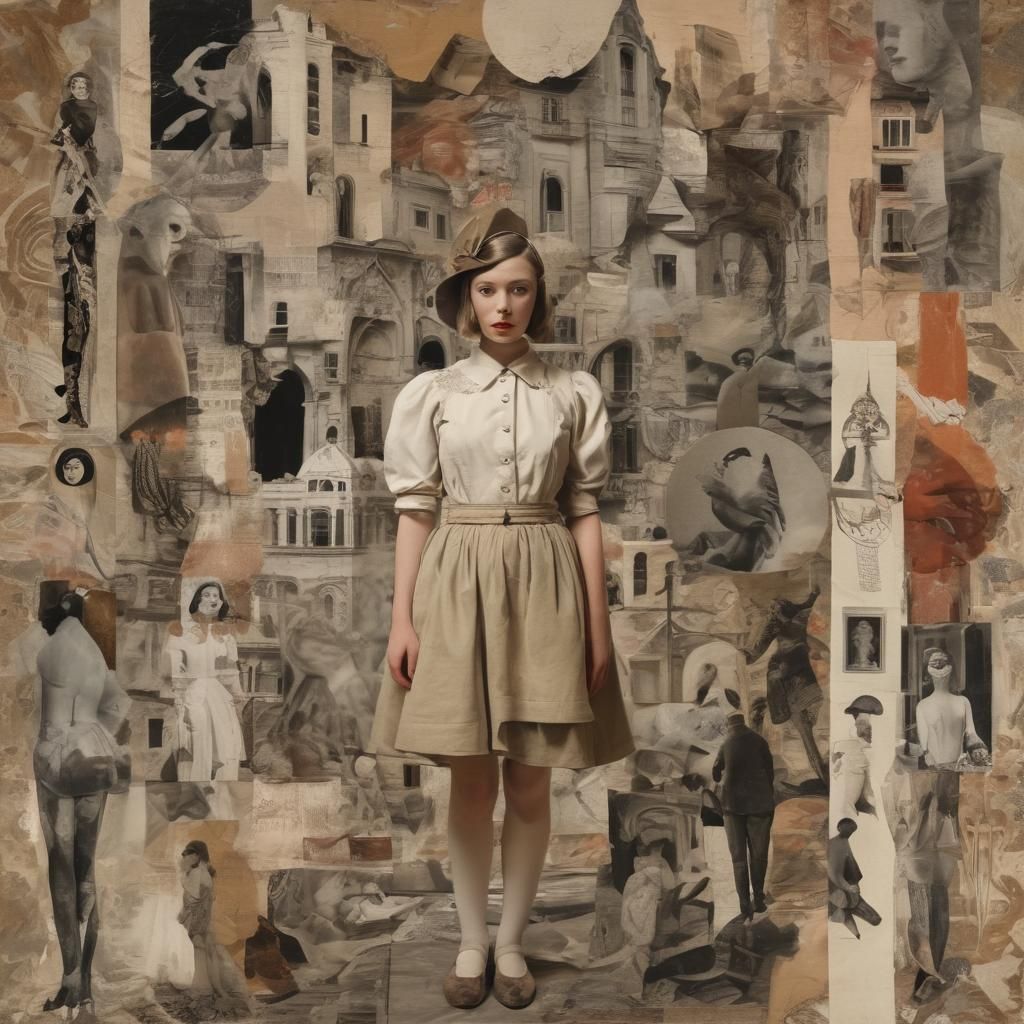 Surreal Costume Drama in Mixed Media Collage Style