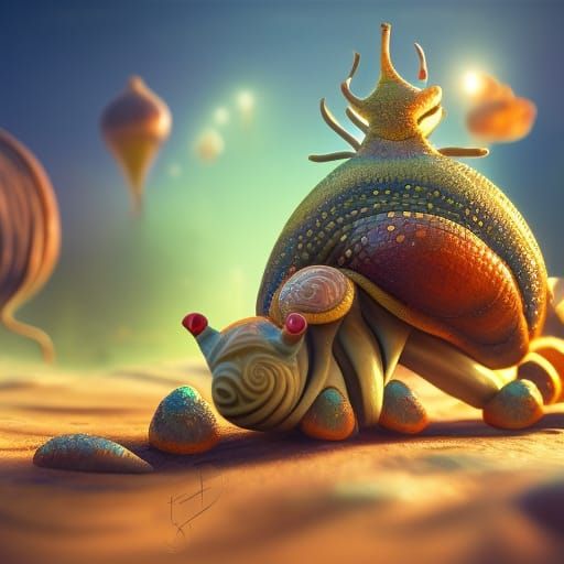 Colorful Polymita Land Snails in Nature