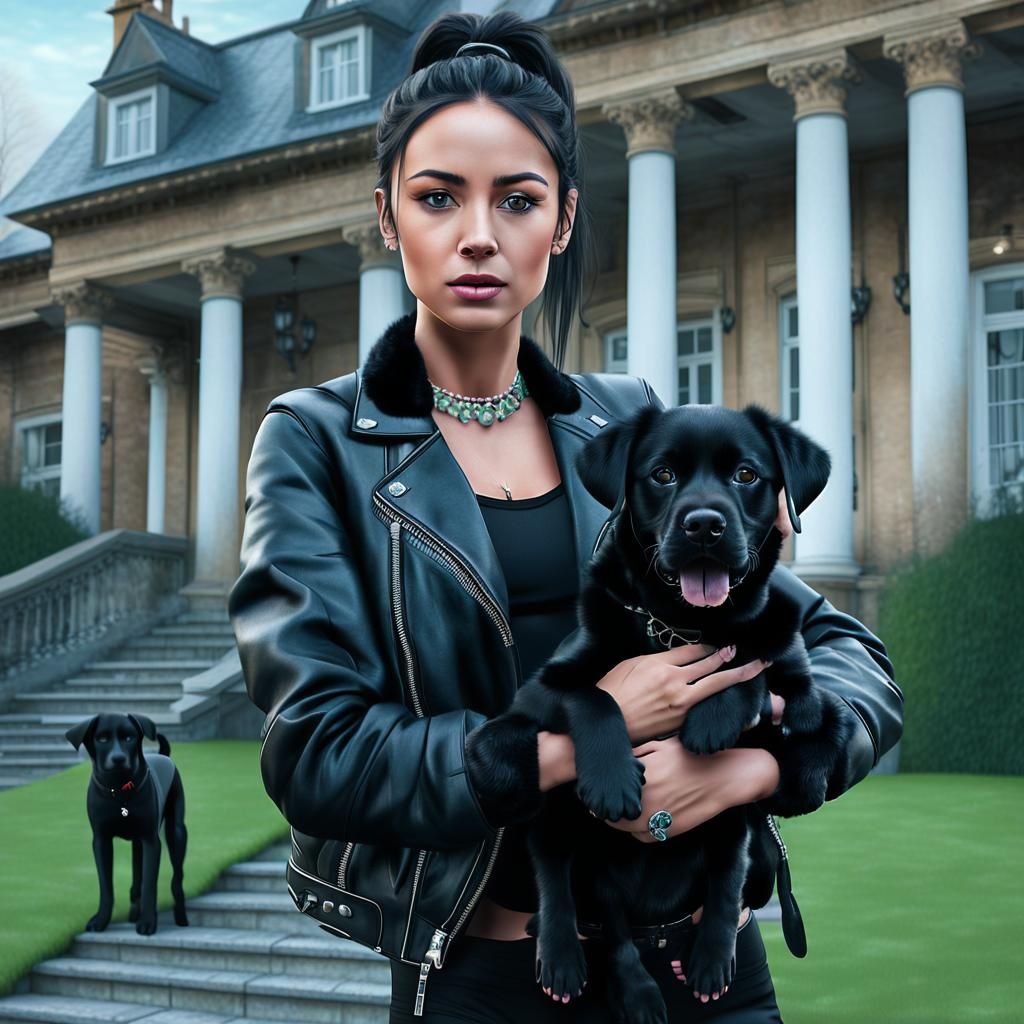 Girl with Puppy: Digital Matte Painting