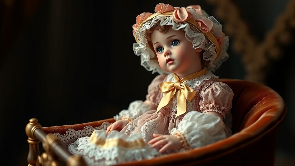 Victorian Glass Doll in Pre-Raphaelite Style