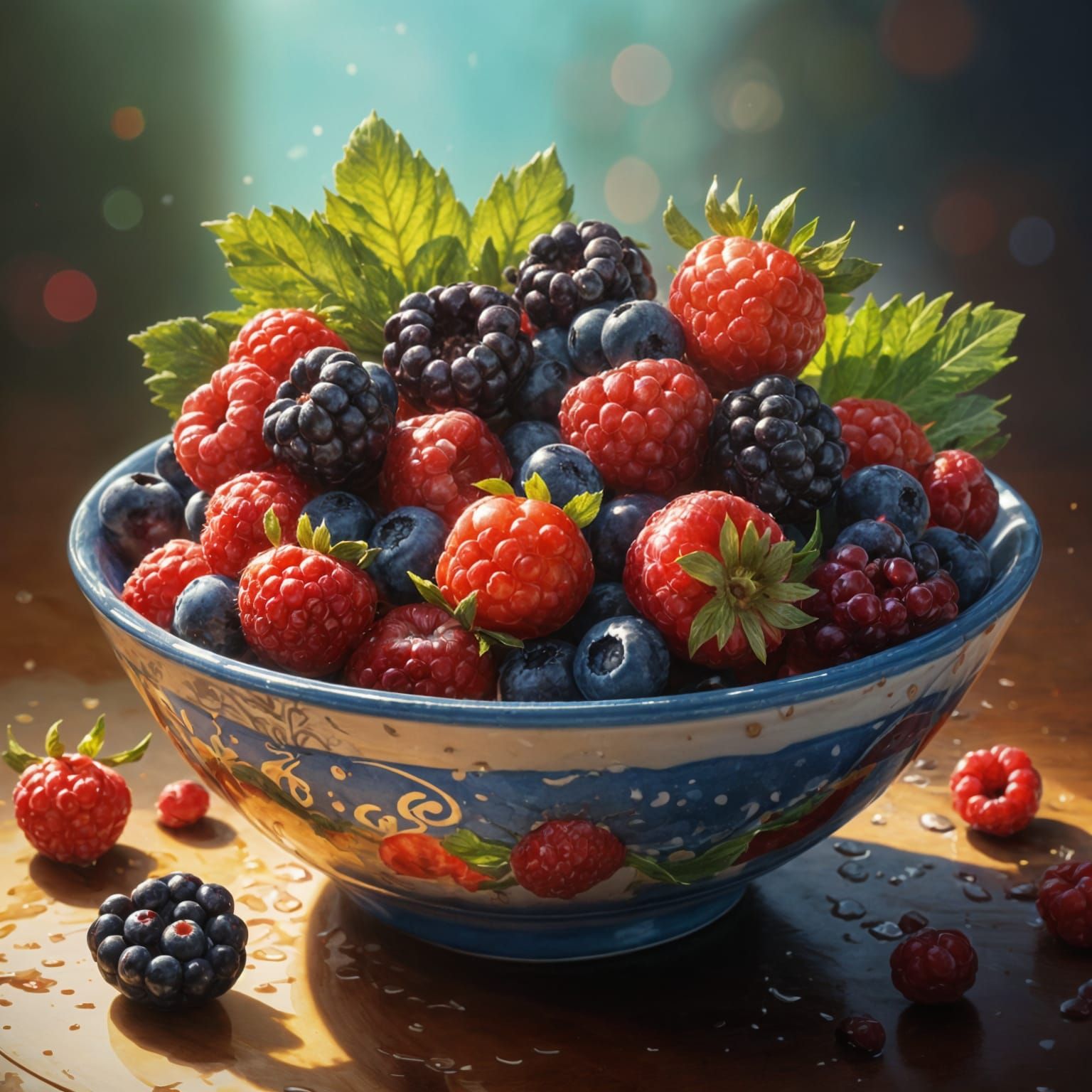 Hyperrealistic Berries with Whimsical Faces