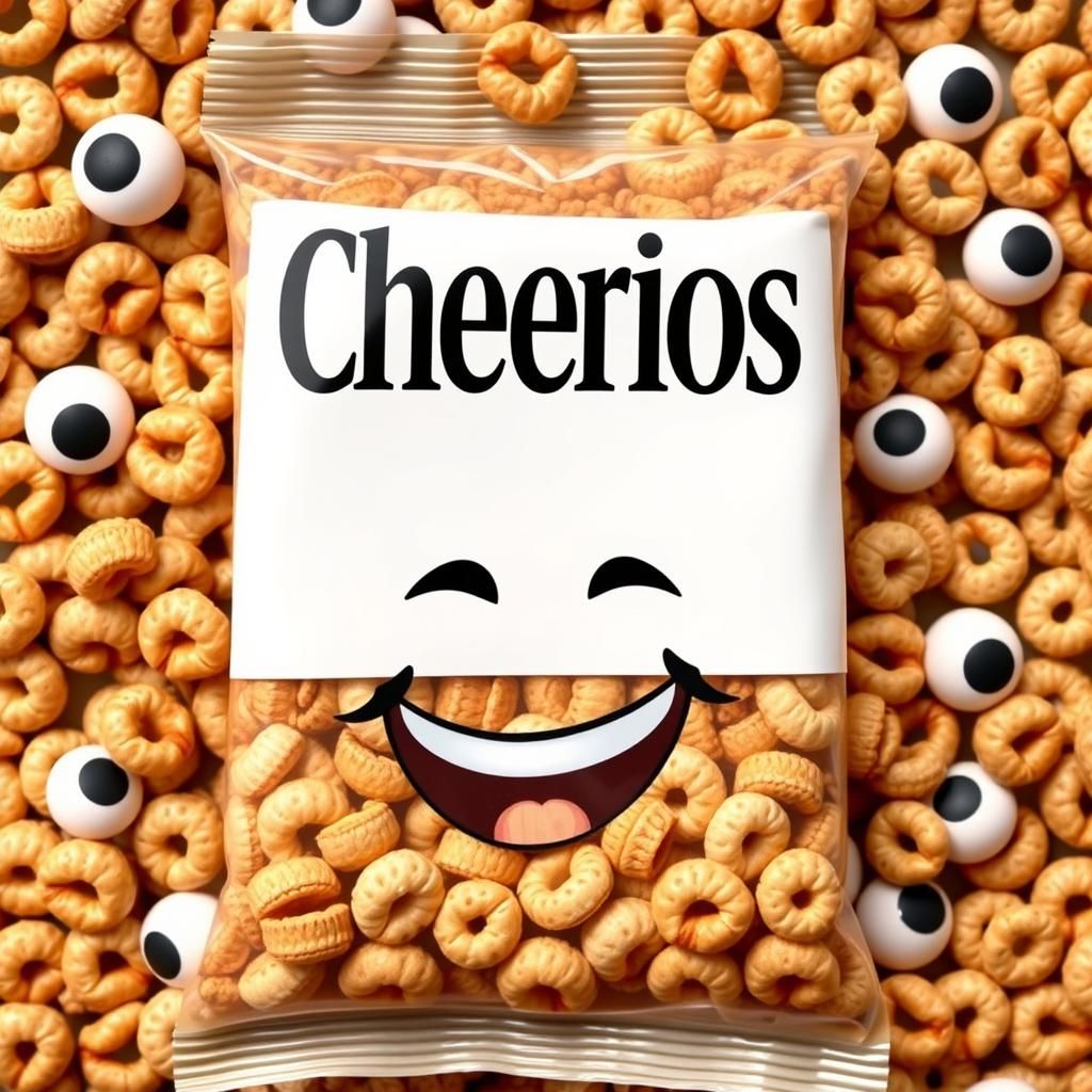 Whimsical Cheerios Package with Laughing Eye