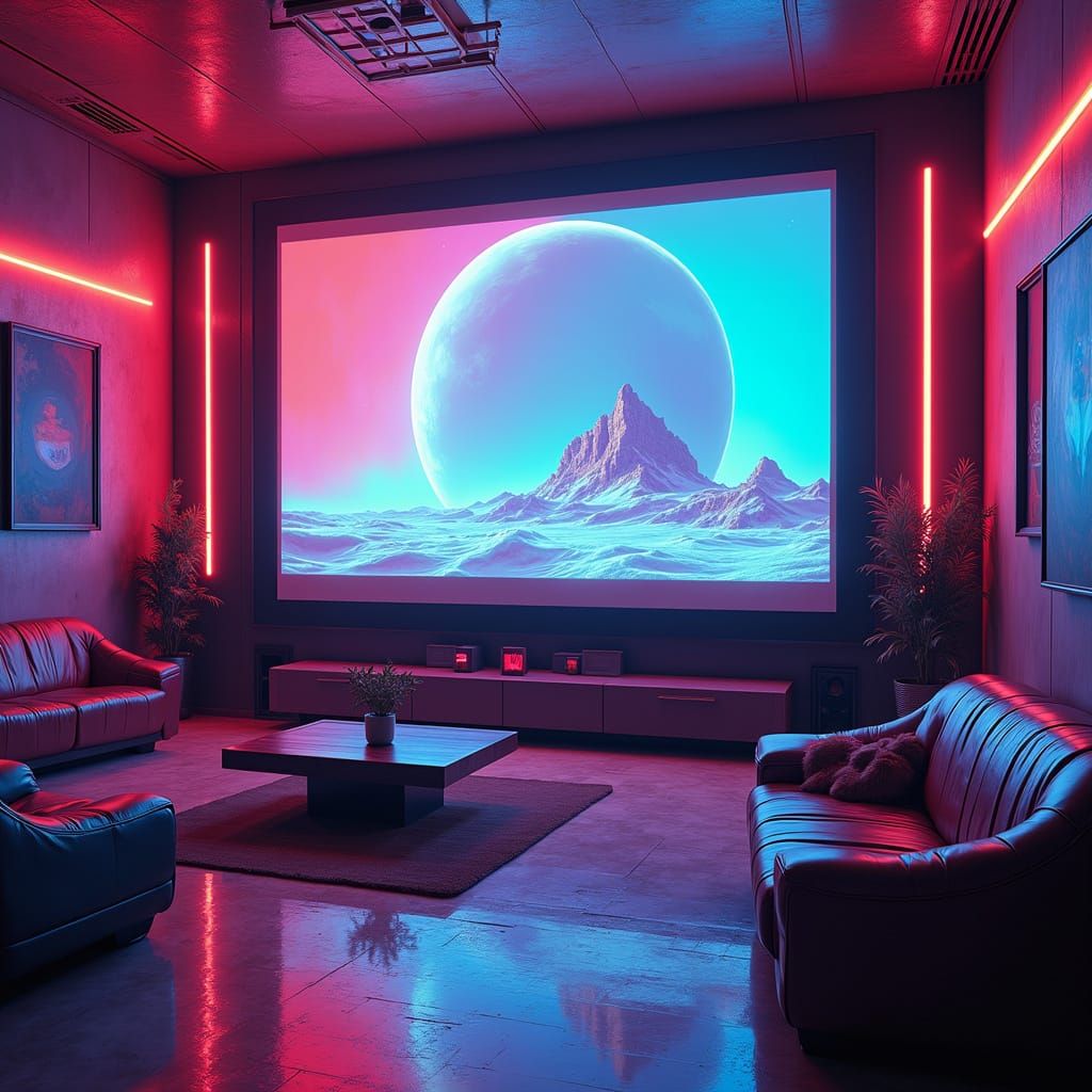 Retro-Futuristic Cinema Dreamscape