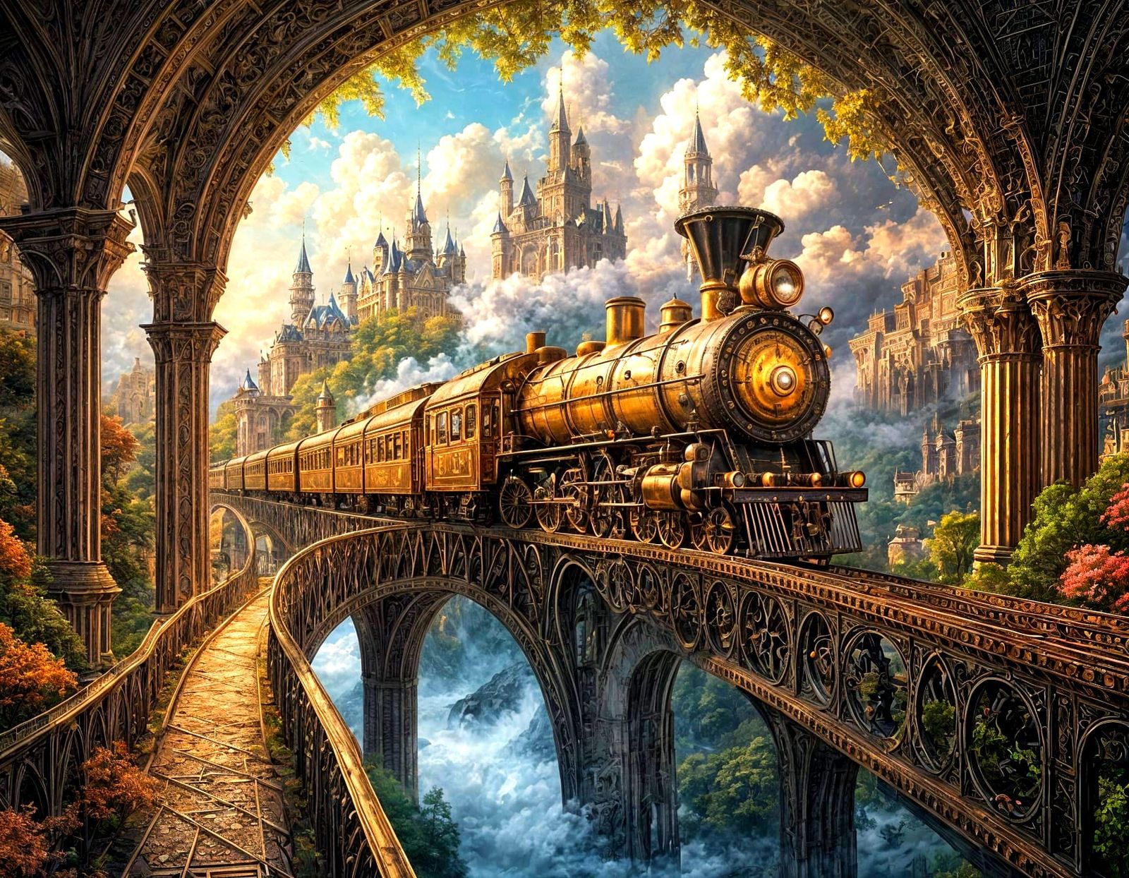 Steampunk Train Journey to a Royal Castle
